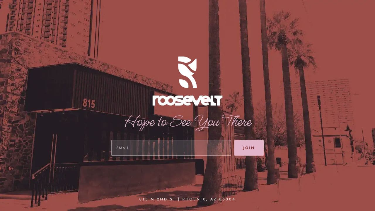 Roosevelt Phoenix restaurant website homepage screenshot